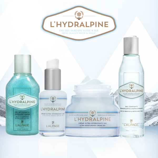 Coffret Cadeau / Set Crème Visage Hydratante 24h + Sérum Visage Hydratante 24h + Eau Tonifiante + Gel Nettoyant Exfoliant L&