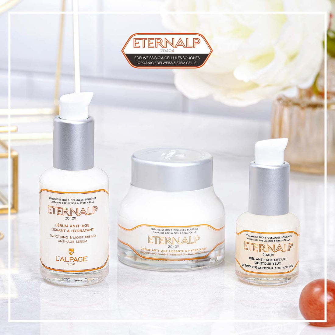 Coffret Set Eternalp 2040m Crème Sérum Anti-Age Hydratant Lissant Contour Yeux Liftant