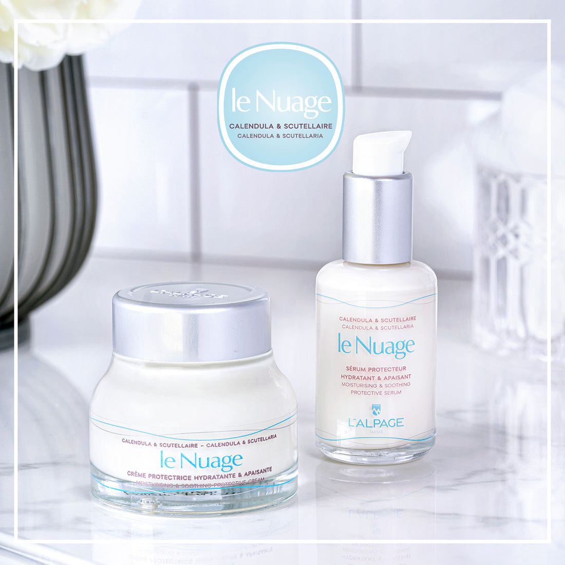 Set Coffret Cadeau Le Nuage Crème &amp; Sérum Protecteur Hydratant Apaisant Peaux Sensibles